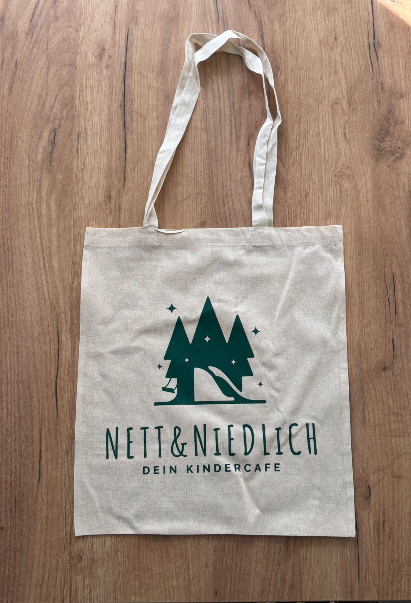 Baumwolltasche „NETT&NiEDLiCH“ - naturfarben