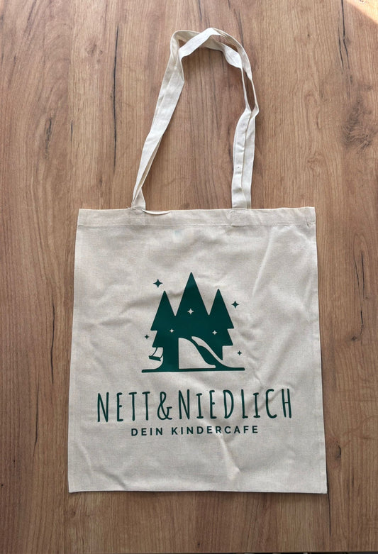 Baumwolltasche „NETT&NiEDLiCH“ - naturfarben